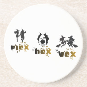 Flex. Hex. Vex. Lichaamspositieve en diverse Hekse Zandsteen Onderzetter
