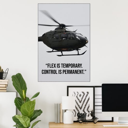 Flex Is Temporary Control Is Permanent Quote Poster (Thuiskantoor)