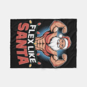 Flex Like Santa Claus Bodybuilder Kerstmisgym Wo Fleece Deken (Voorkant (Horizontaal))