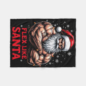 Flex Like Santa Claus Bodybuilder Kerstmisgym Wo Fleece Deken (Voorkant (Horizontaal))