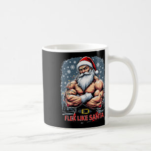 Flex Like Santa Claus Bodybuilder Kerstmisgym Wo Koffiemok
