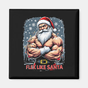 Flex Like Santa Claus Bodybuilder Kerstmisgym Wo Magneet
