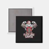 Flex Like Santa Claus Bodybuilder Kerstmisgym Wo Magneet (Voorkant / Achterkant)