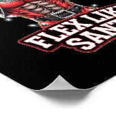 Flex Like Santa Claus Bodybuilder Kerstmisgym Wo Poster (Hoek)