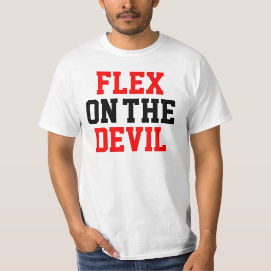 FLEX OP DE DEVIL T-SHIRT (Voorkant)