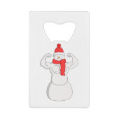 Flex-spier Snowman Creditkaart Flessenopener (Voorkant)