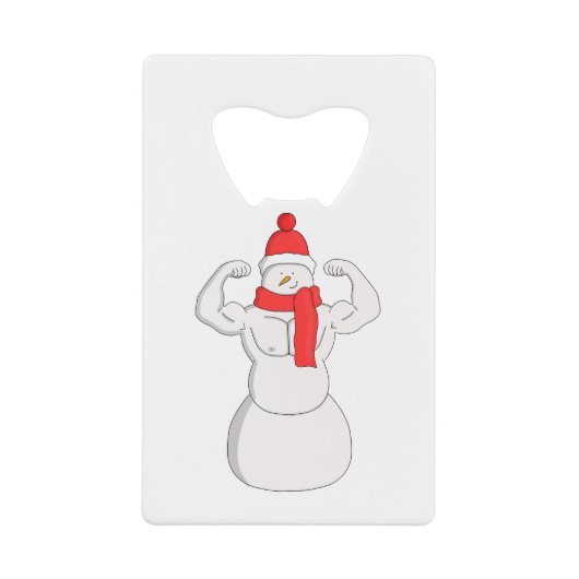 Flex-spier Snowman Creditkaart Flessenopener (Voorkant)