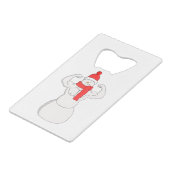 Flex-spier Snowman Creditkaart Flessenopener (Voorkant Gekanteld)