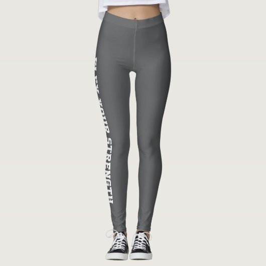 Flex uw sterkte Grijs Leggings (Voorkant)