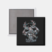 Flexen door de sneeuw grappige kerst gym workout magneet (Voorkant / Achterkant)