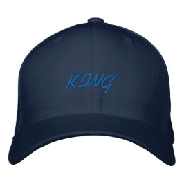 Flexfit Wol Navy Kleur King Tekst Geborduurde Pet