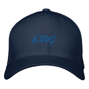 Flexfit Wol Navy Kleur King Tekst Geborduurde Pet