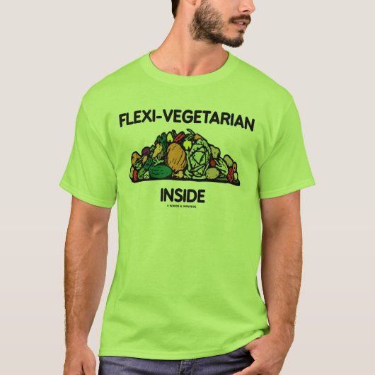 Flexi-vegetarische binnenkant (stapel groenten) t-shirt (Voorkant)