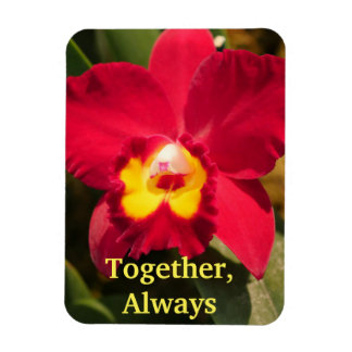 Flexibel magneet met aangepast rood en geel orchid