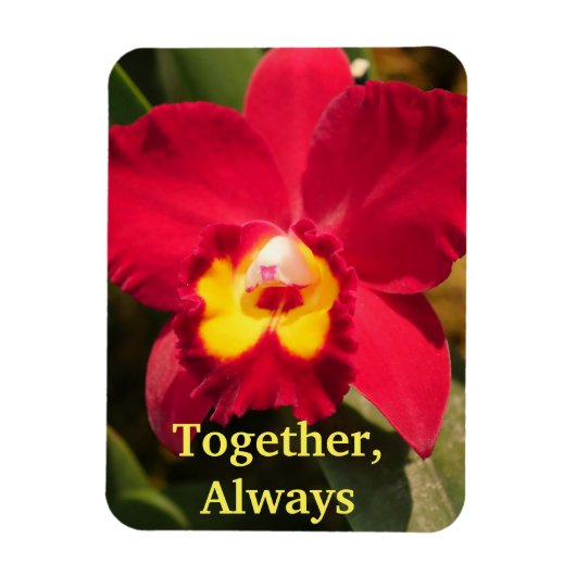 Flexibel magneet met aangepast rood en geel orchid (Verticaal)