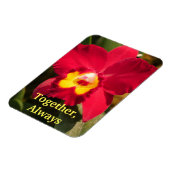 Flexibel magneet met aangepast rood en geel orchid (Linkerzijde)