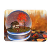 Flexibel magneet met Wereldbol uit leder (Horizontaal)