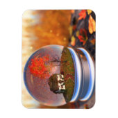 Flexibel magneet met Wereldbol uit leder (Verticaal)