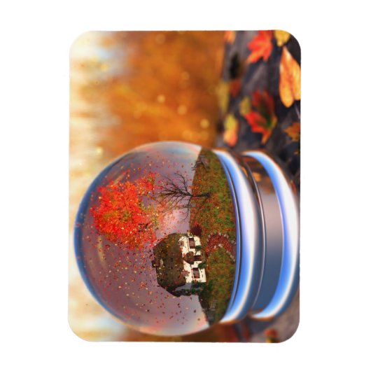 Flexibel magneet met Wereldbol uit leder (Verticaal)