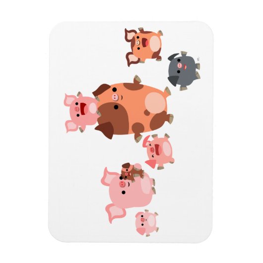 Flexibel magneet uit de Cartoon-varkensfamilie (Verticaal)