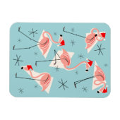 Flexibel portret van Flamingo Santas Blue magnet Magneet (Horizontaal)