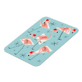Flexibel portret van Flamingo Santas Blue magnet Magneet (Linkerzijde)