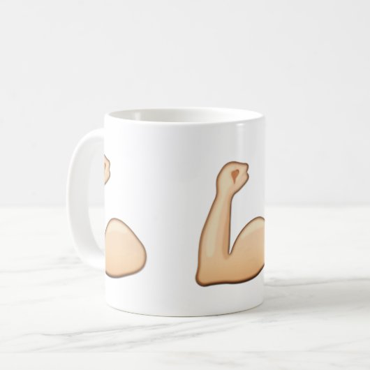 Flexibele Biceps Emoji Koffiemok (Voorkant links)