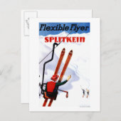 Flexibele brochure in Wooden Skis Promo Briefkaart (Voorkant / Achterkant)