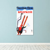 Flexibele brochure in Wooden Skis Promo Canvas Afdruk (Insitu (Houten vloer))