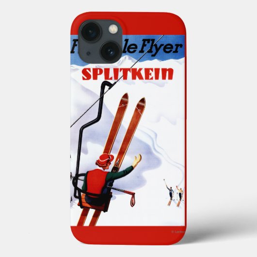 Flexibele brochure in Wooden Skis Promo Case-Mate iPhone Case (Achterkant)