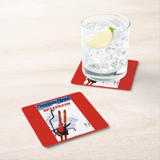 Flexibele brochure in Wooden Skis Promo Kartonnen Onderzetters (Insitu)