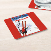 Flexibele brochure in Wooden Skis Promo Kartonnen Onderzetters (Schuin)