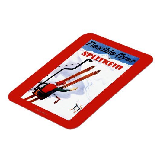 Flexibele brochure in Wooden Skis Promo Magneet (Linkerzijde)