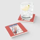 Flexibele brochure in Wooden Skis Promo Stenen Onderzetter (Zijkant)