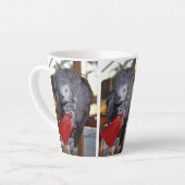 Flexibele Congo-Afrikaanse grijze papegaai met rod Latte Mok (Linkerhoek)