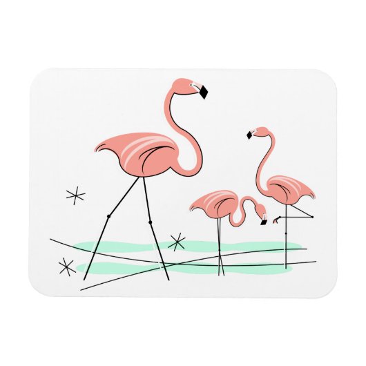 Flexibele Flamingo Ocean Trio 2 magnet Magneet (Horizontaal)