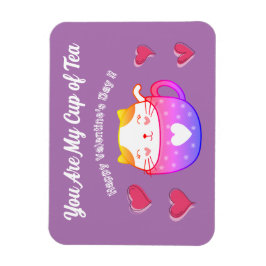 Flexibele fotomagneet met een kat in een theebeker magneet