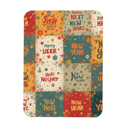 Flexibele fotomagneet met nieuwjaarsvibe magneet (Verticaal)