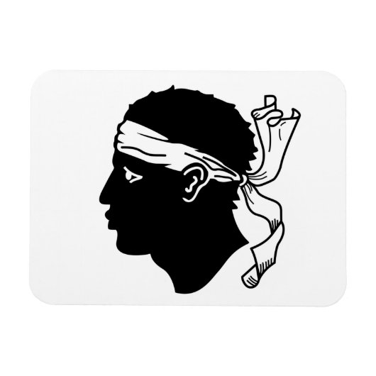 Flexibele fotomagneet met vlag van Corsica Magneet (Horizontaal)