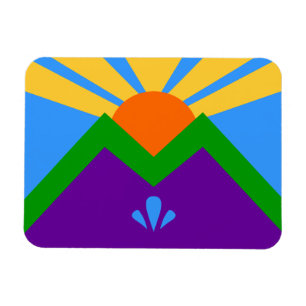 Flexibele fotomagneet met vlag van Manitou Springs Magneet