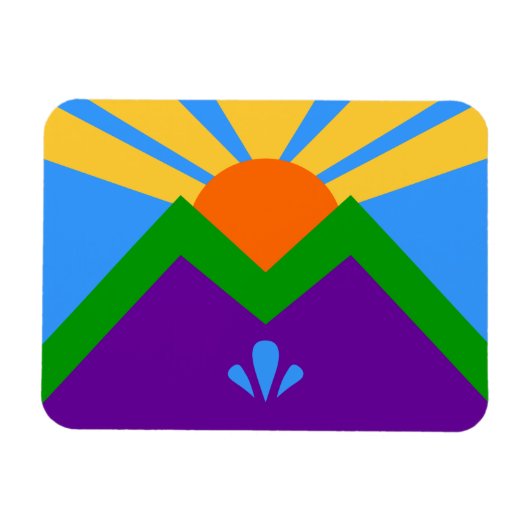 Flexibele fotomagneet met vlag van Manitou Springs Magneet (Horizontaal)