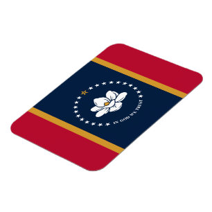 Flexibele fotomagneet met vlag van Mississippi Magneet