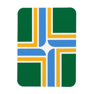 Flexibele fotomagneet met vlag van Portland Magneet