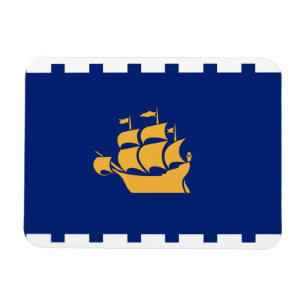 Flexibele fotomagneet met vlag van Quebec City Magneet