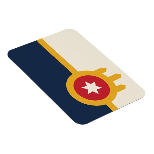 Flexibele fotomagneet met vlag van Tulsa, Oklahoma Magneet (Rechterzijde)