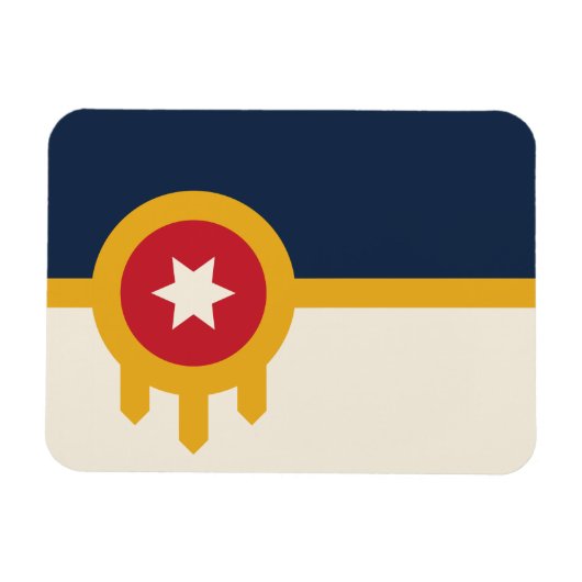 Flexibele fotomagneet met vlag van Tulsa, Oklahoma Magneet (Horizontaal)