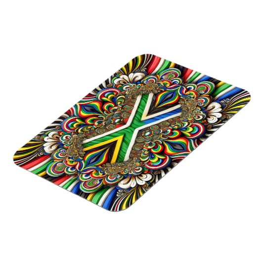 Flexibele fotomagneet met Zuid-Afrikaanse kleuren Magneet (Linkerzijde)