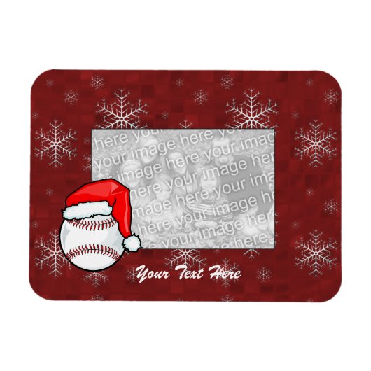 Flexibele fotomagneet - Santa Baseball Magneet (Horizontaal)
