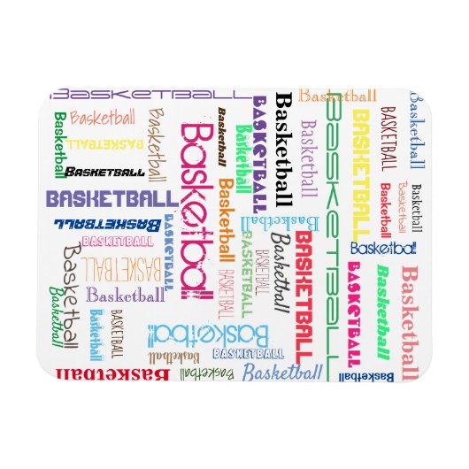 Flexibele fotomagneet voor Basketball Typografie Magneet (Horizontaal)
