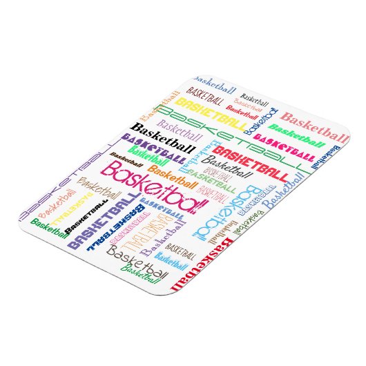 Flexibele fotomagneet voor Basketball Typografie Magneet (Linkerzijde)